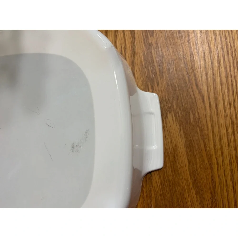 Corning Ware MW-A-10 Microwave Browning Dish White Square Pyrex A-12-C Lid USA